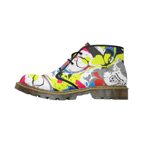 Colorful distorted shapes2 Men's Nubuck Chukka Boots (Model 2402)