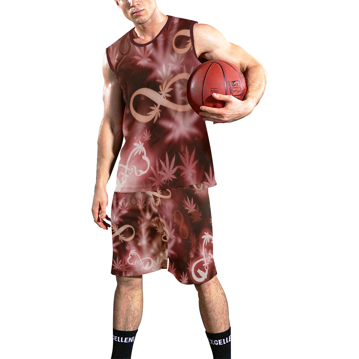 INFINITY RED COSMOS All Over Print Basketball Uniform