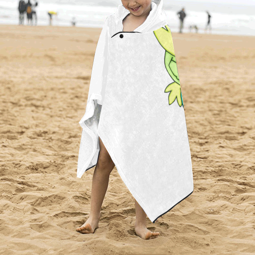 Sleepy Dinosaur White Kids' Hooded Bath Towels