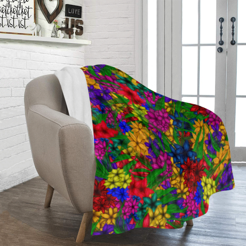 Flower Power Ultra-Soft Micro Fleece Blanket 50"x60"