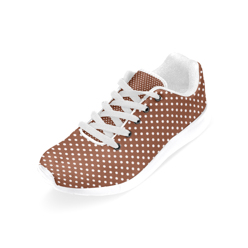 Brown polka dots Women's Running Shoes/Large Size (Model 020)