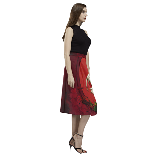 The dragon with roses Aoede Crepe Skirt (Model D16)