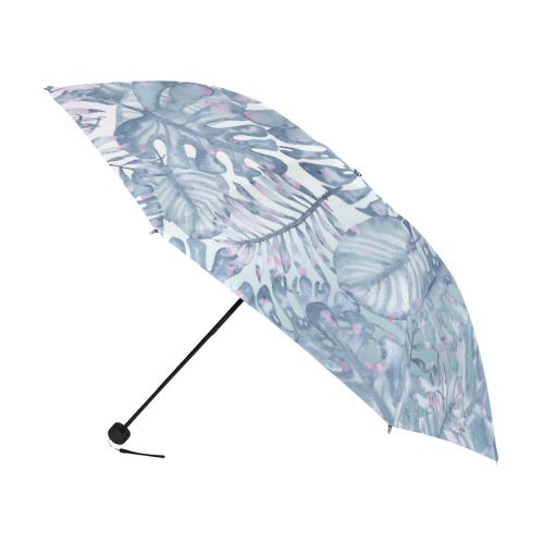 Tropical Leafs - Blue Nature Design Anti-UV Foldable Umbrella (U08)