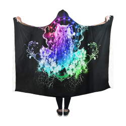 Colorful owl Hooded Blanket 60''x50''