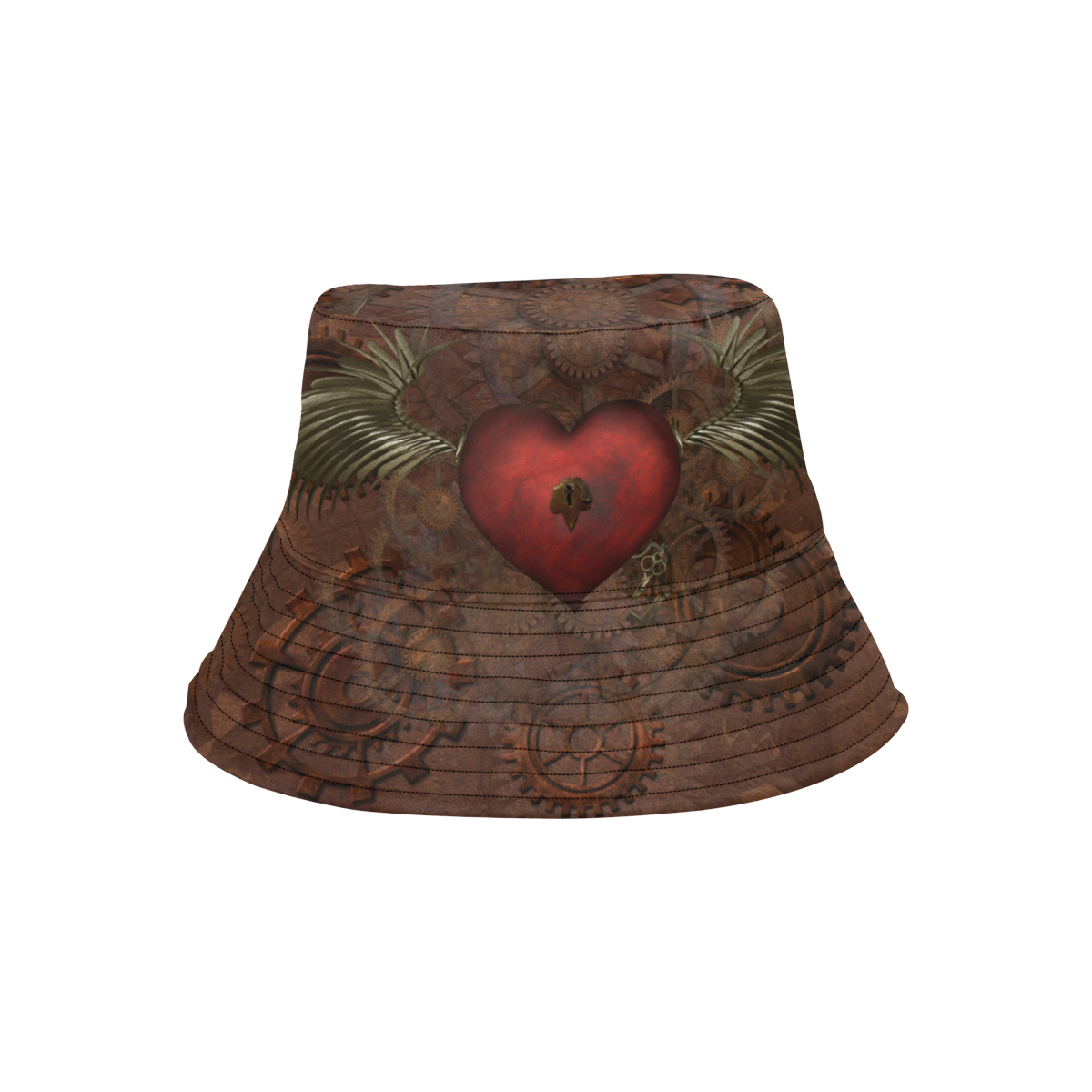 Awesome Steampunk Heart With Wings All Over Print Bucket Hat