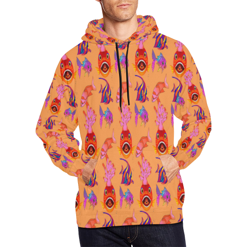 fishes pattern All Over Print Hoodie for Men (USA Size) (Model H13)