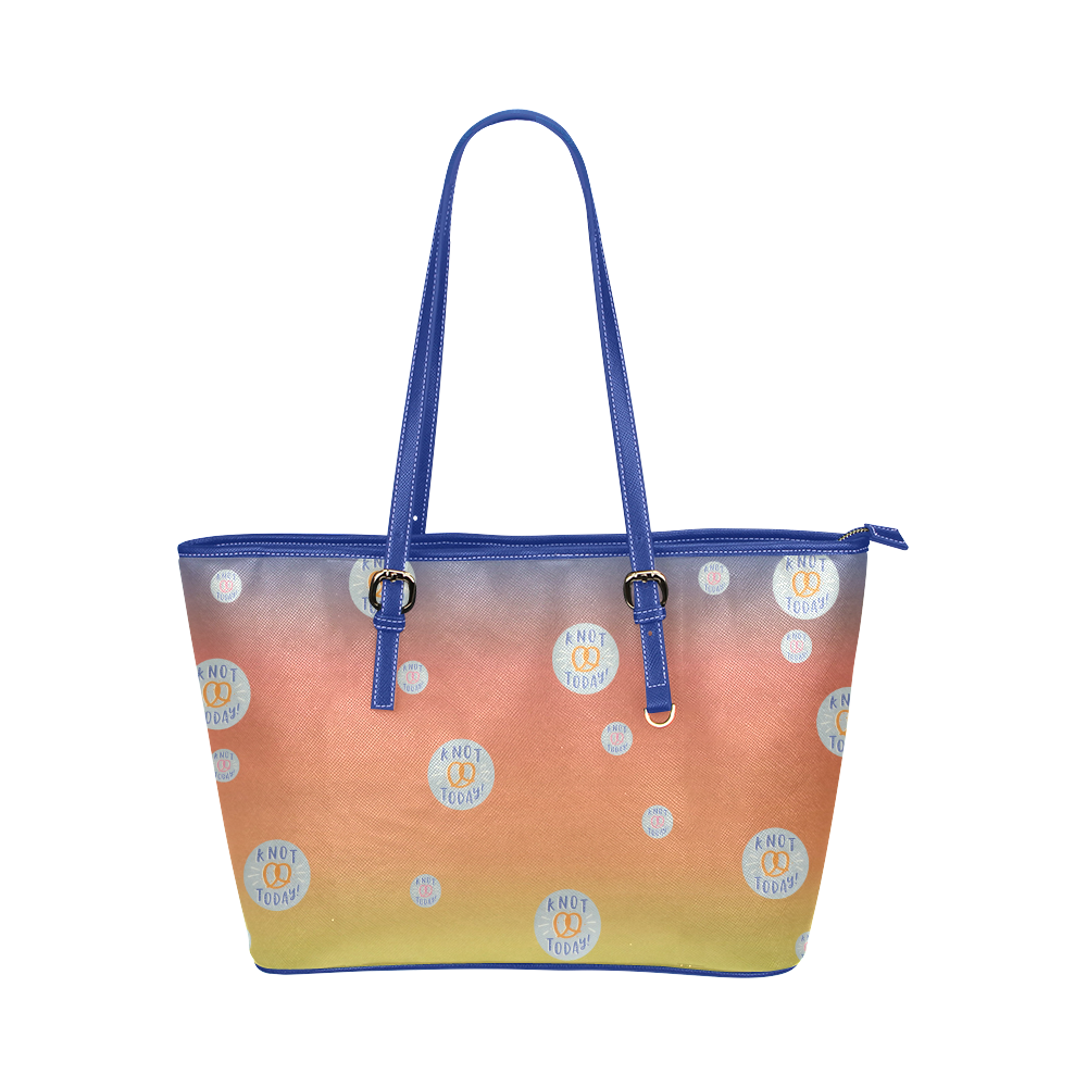 Funky Magic Knot Today Leather Tote Bag/Large (Model 1651)