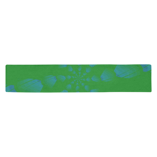 Blue on green grass Table Runner 14x72 inch