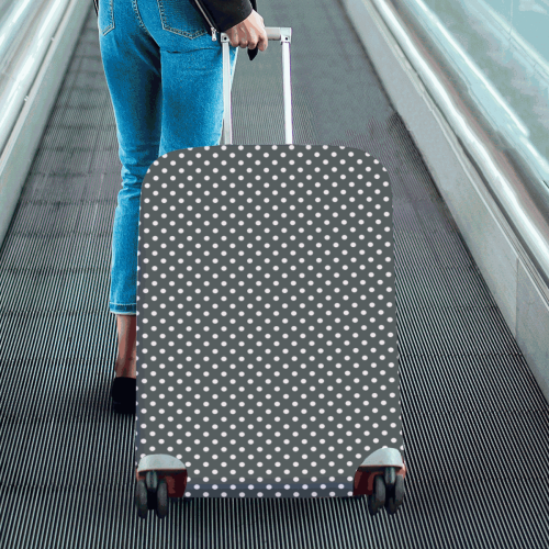 Silver polka dots Luggage Cover/Large 26"-28"