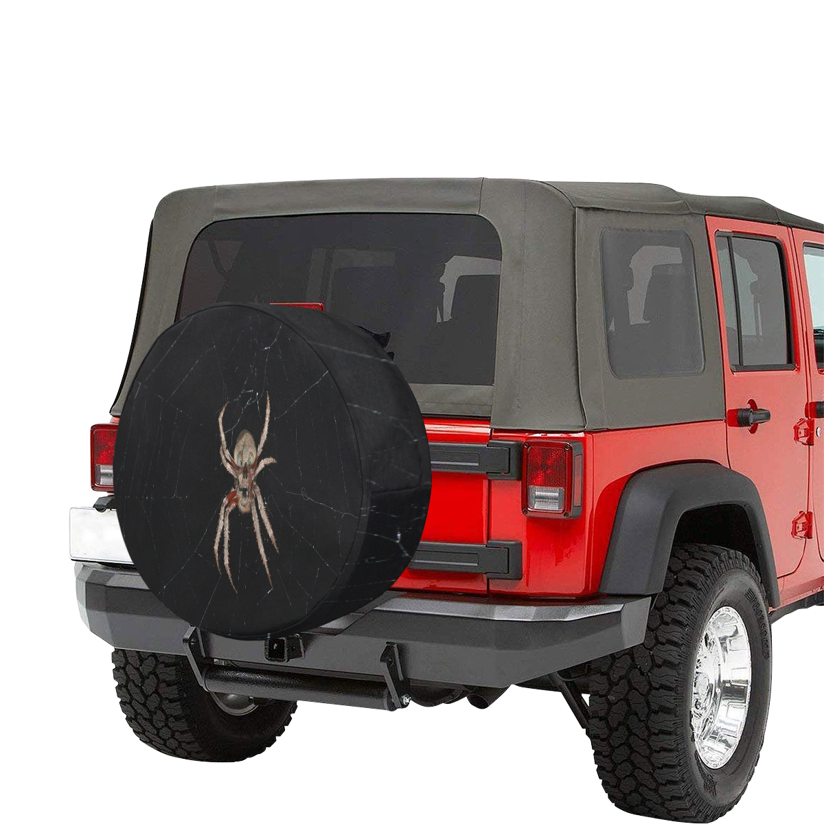 Creepy Living Skull Spider 34 Inch Spare Tire Cover