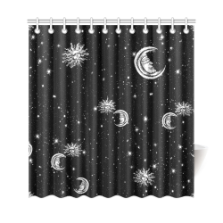 Mystic Stars, Moon and Sun Shower Curtain 69"x72"