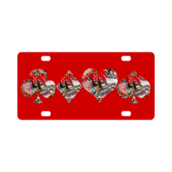 Las Vegas Playing Card Shapes on Red Classic License Plate