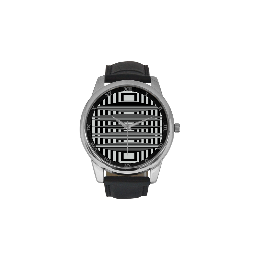 Can't make up my mind Men's Leather Strap Large Dial Watch(Model 213)