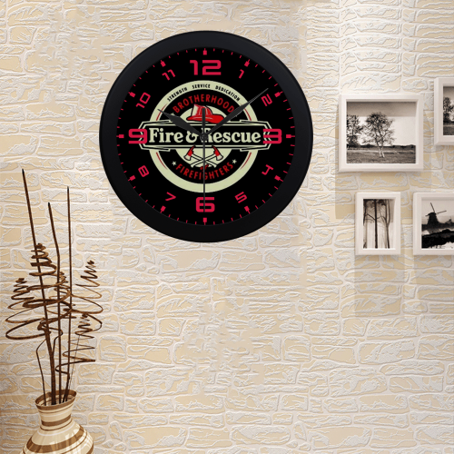 Brotherhood Firefighters Fire And Rescue Circular Plastic Wall clock