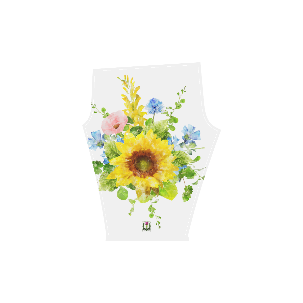 Fairlings Delight's Sunflower Bouquets 53086A1 Women's Low Rise Capri Leggings (Invisible Stitch) (Model L08)
