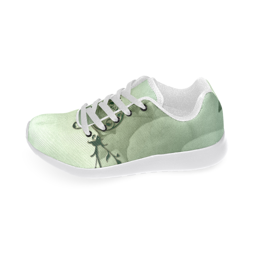 Wonderful flowers, soft green colors Women's Running Shoes/Large Size (Model 020)