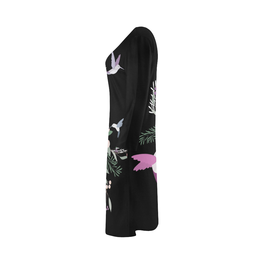 Nature Animals - The Spring Of Hummingbirds Bateau A-Line Skirt (D21)