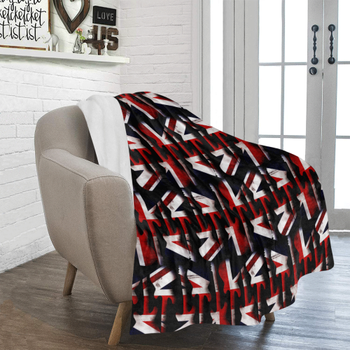 Union Jack British UK Flag Guitars Ultra-Soft Micro Fleece Blanket 50"x60"