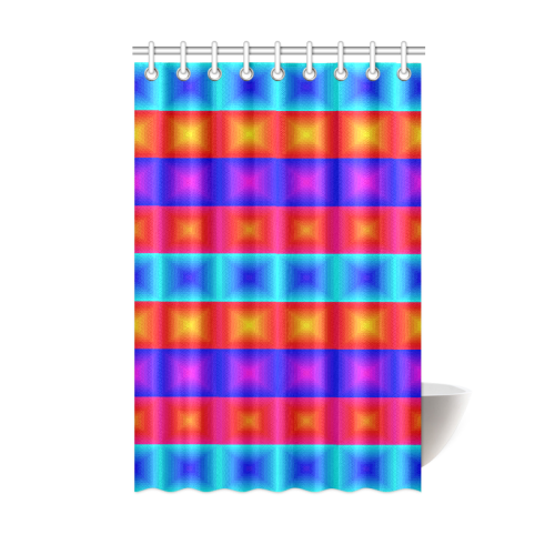 Red yellow blue orange multicolored multiple squares Shower Curtain 48"x72"