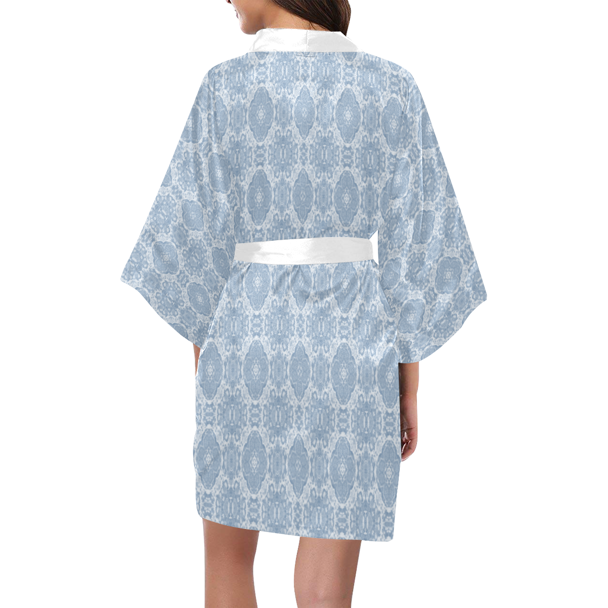 Geometric Floral Kimono Robe