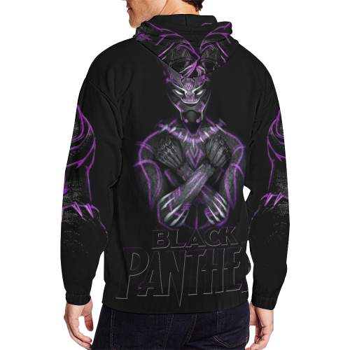 3D HOODIE BLACKPANTHER All Over Print Full Zip Hoodie for Men/Large Size (Model H14)