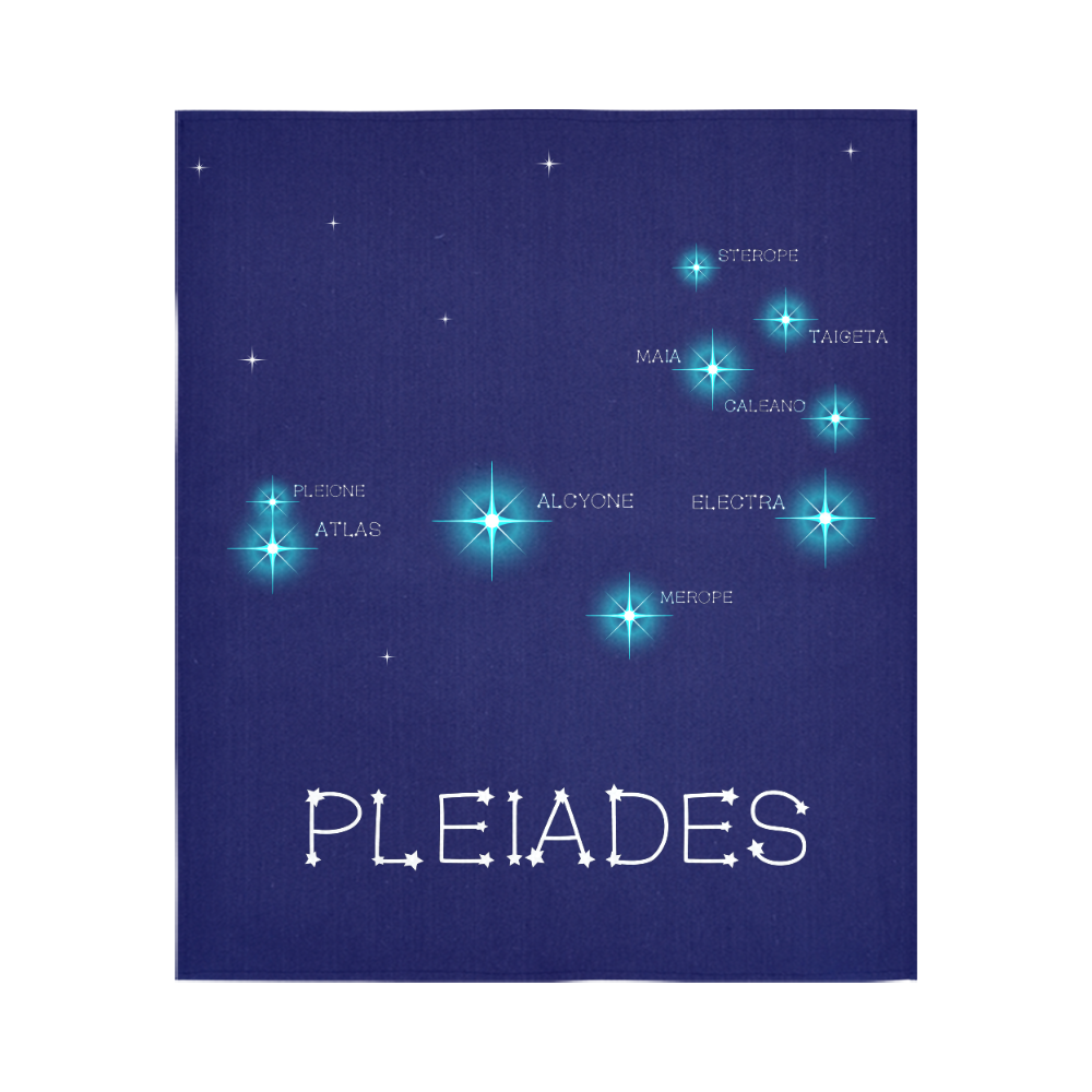 Star cluster Pleiades funny astronomy sky Taurus Cotton Linen Wall Tapestry 51"x 60"