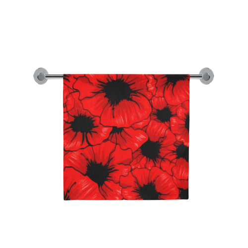 Red Hibiscus Flowers Bath Towel 30"x56"