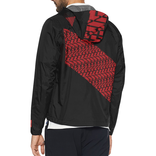 NUMBERS Collection 1234567 Blk/Cherry Red Unisex All Over Print Windbreaker (Model H23)