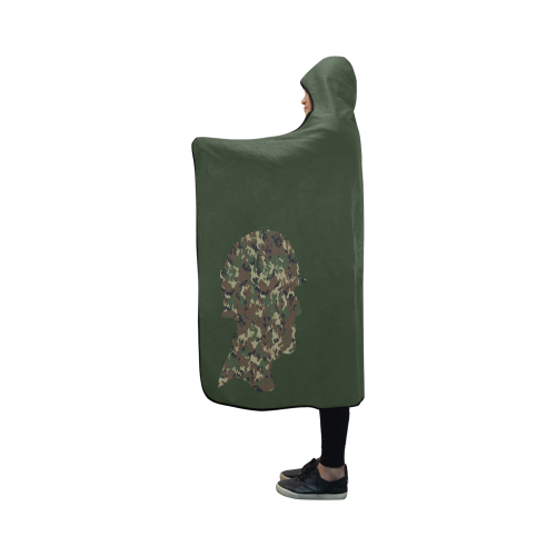 Forest Camouflage Soldier Hooded Blanket 50''x40''
