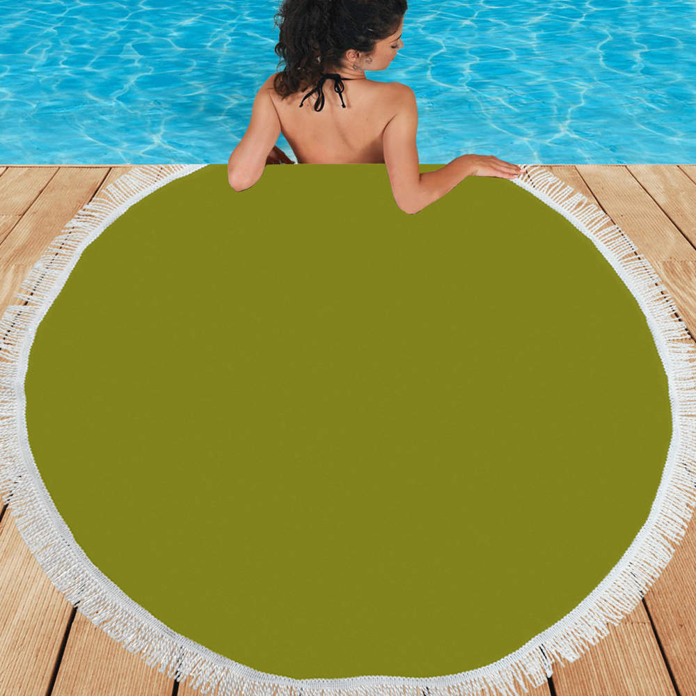 color olive Circular Beach Shawl 59"x 59"