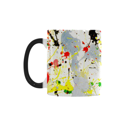 Yellow & Black Paint Splatter Custom Morphing Mug (11oz)