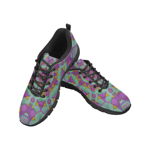 water garden lotus blossoms in sacred style Women's Breathable Running Shoes (Model 055)