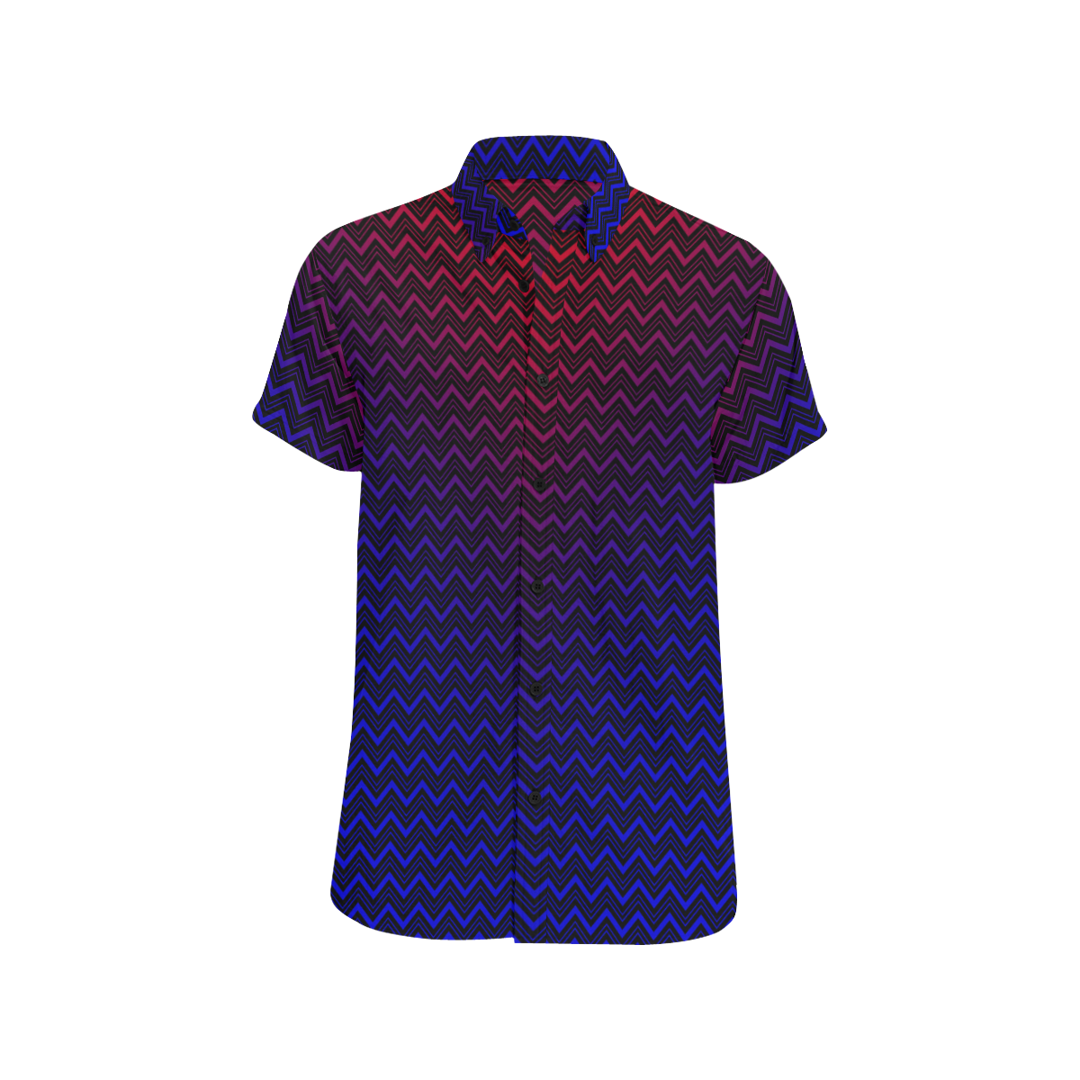 Chevron Black Red and Blue Men's All Over Print Short Sleeve Shirt/Large Size (Model T53)