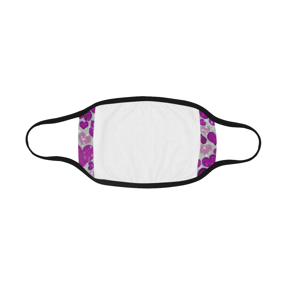 sparkling hearts purple Mouth Mask