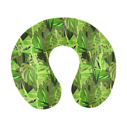 Tropical Jungle Leaves Camouflage U-Shape Travel Pillow