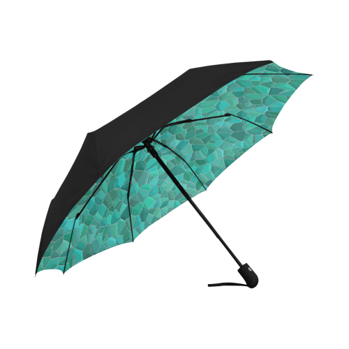 Turquoise Anti-UV Auto-Foldable Umbrella (Underside Printing) (U06)
