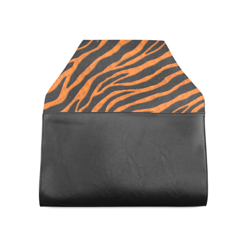 Ripped SpaceTime Stripes - Orange Clutch Bag (Model 1630)