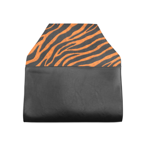 Ripped SpaceTime Stripes - Orange Clutch Bag (Model 1630)