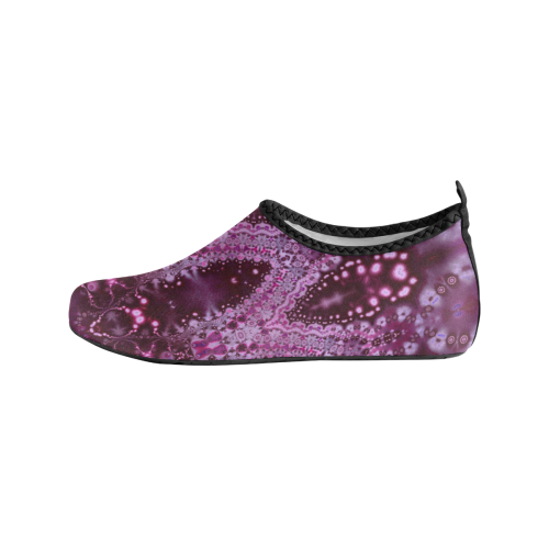Fractal Lace Lipstick Pink Women's Slip-On Water Shoes (Model 056)