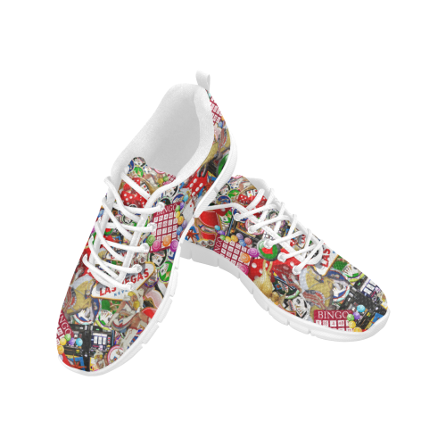 Gamblers Delight - Las Vegas Icons Women's Breathable Running Shoes (Model 055)