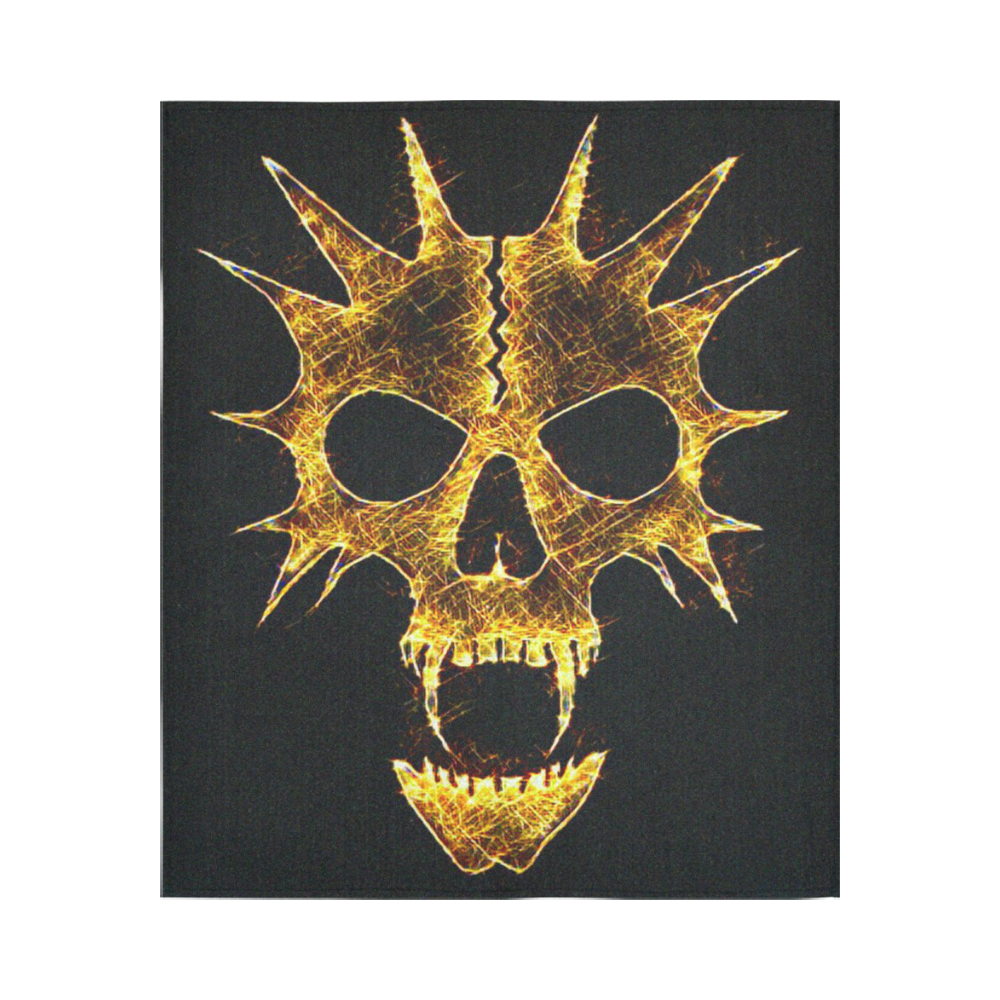 3D Gothic Vampire Skull Black Light Horror Cotton Linen Wall Tapestry 51"x 60"