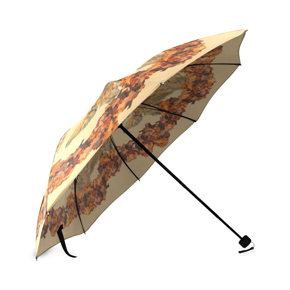 golden retriever umbrella Foldable Umbrella (Model U01)