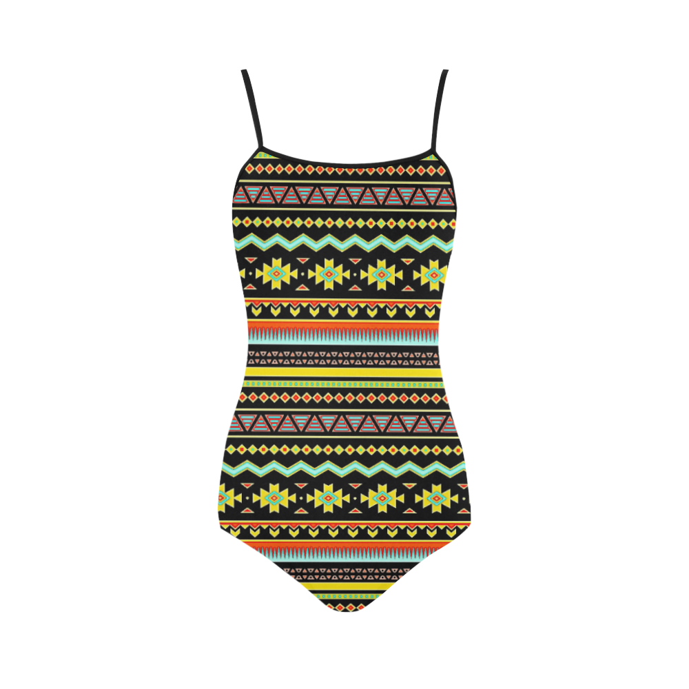 bright tribal Strap Swimsuit ( Model S05)