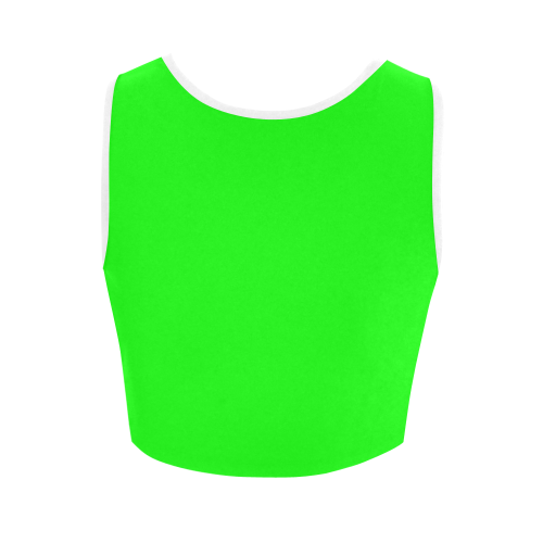 Bright Neon Green / White Women's Crop Top (Model T42)
