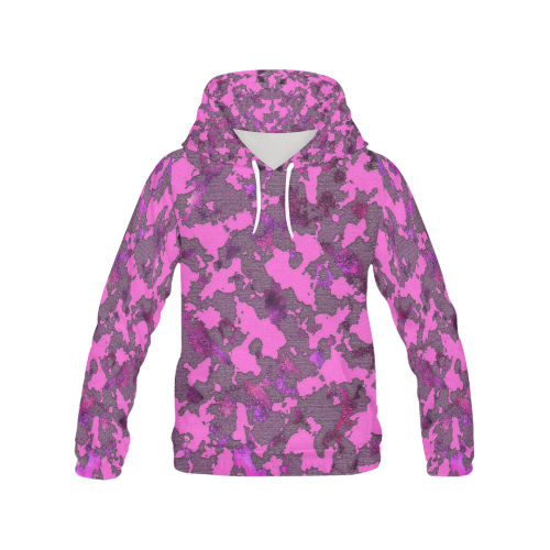 CAMOUFLAGE PINK HOODIE All Over Print Hoodie for Women (USA Size) (Model H13)
