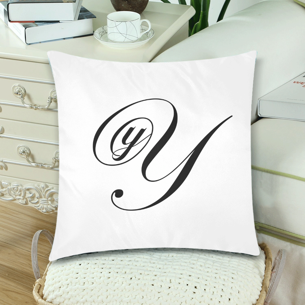 Alphabet Y by Jera Nour Custom Zippered Pillow Cases 18"x 18" (Twin Sides) (Set of 2)