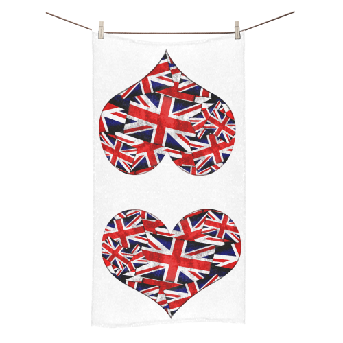 Union Jack British UK Flag Heart Bath Towel 30"x56"