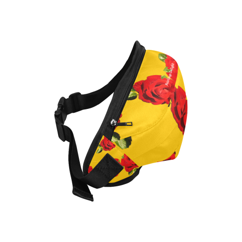 Fairlings Delight's Floral Luxury Collection- Red Rose Fanny Pack/Large 53086a4 Fanny Pack/Large (Model 1676)