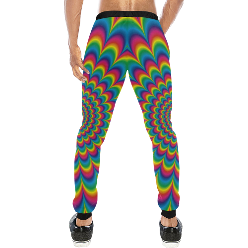 Crazy Psychedelic Flower Power Hippie Mandala Men's All Over Print Sweatpants (Model L11)