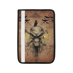 The scary skull with crow Car Seat Belt Cover 7''x10''